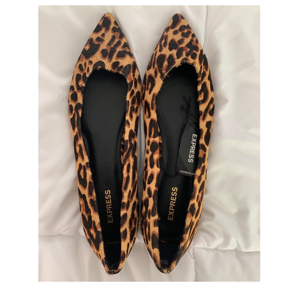 EXPRESS FAUX FUR FLATS  worn twice